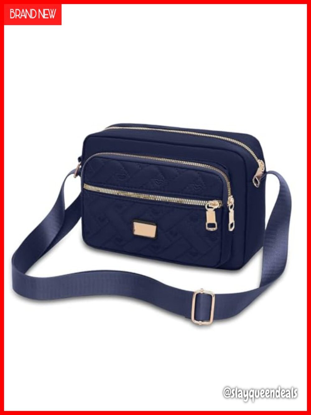 Multi-Zipper Oxford Cloth Messenger Bag Embroidery Shoulder Handbag